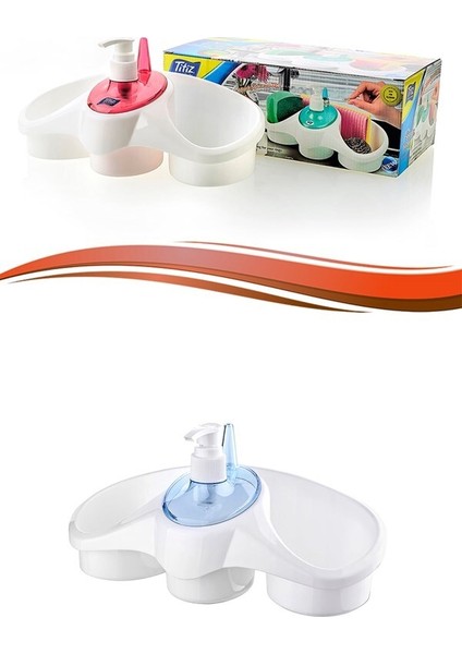 Sünger ve Deterjan Hazneli Lavabo Düzenleyici Sabunluk Organizer fırsatları