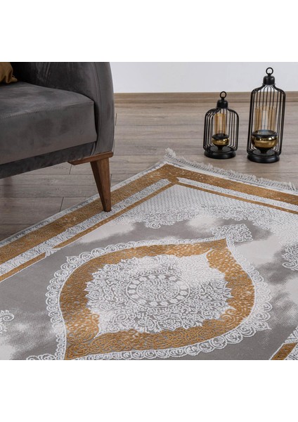 Ipek Mekik Halı Blossom Bej Sarı Klasik Göbekli Halı