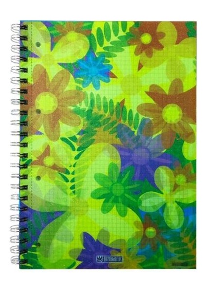 Spring A4 Pp Kapak Sipiralli Defter 140 Yp. 3 Çizgili + 1 Kareli Renk Ayraçlı