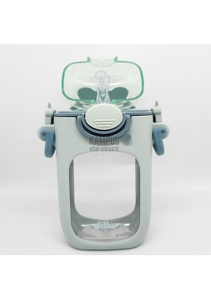 T4014 400ML Yeşil Pipetli Boyun Askılı Tritan Su Matarası