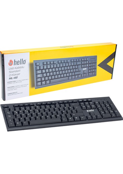 Hello HL-18742 USB Kablolu Standart Q Klavye