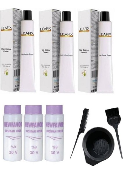 10.1 Platin Sarısı 3'Lü Krem Tüp Boya - 60 Ml (3 Adet Sıvı) + Boyama Seti