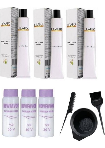 Kırmızı 3'Lü Krem Tüp Boya - 60 Ml (3 Adet Sıvı) + Boyama Seti