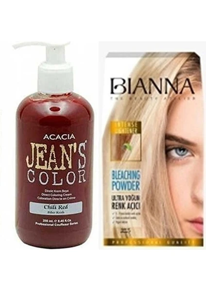 Jean's Color Biber Kızılı 250ML. Chılı Red Amonyaksız + Bianna Açıcı