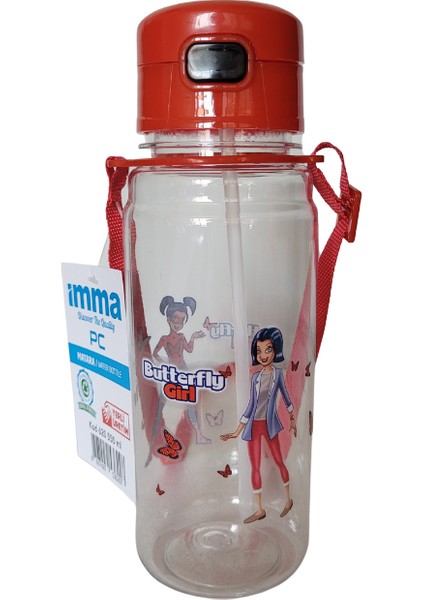 Matara Pipetli Imma Çocuk Matara Suluk 550ML 620PC (Butterfly Girl)
