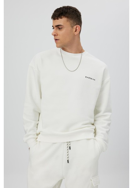 Oversıze Fıt Babokah Nakışlı Sweatshirt