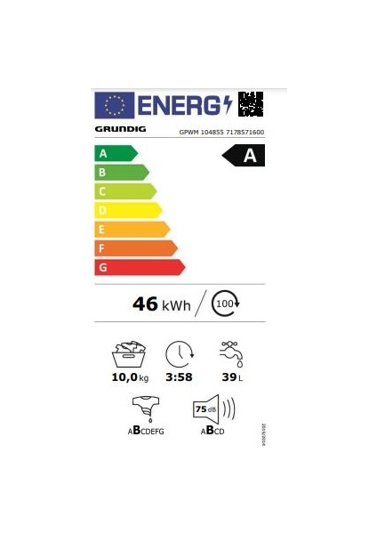 Gpwm 104855 A Enerji Sınıfı 10KG 1400 Devir Çamaşır Makinesi