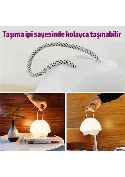 1600MAH Akıllı Şarjlı Gece Lambası Taşınabilir Ayarlanabilir Başucu Lambası Kablosuz Masa ve Gece Lambası