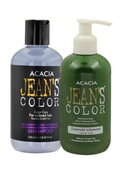 Zümrüt Yeşili 250 Ml. Emerald Glamour + Jean's Color Boya Korumalı ŞAMP.250ML.