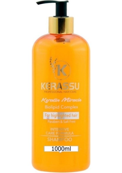 Röfleli Saçlar Için Keratin Şampuan 1000 ml Şampuan Tuzsuz ve Parabensiz