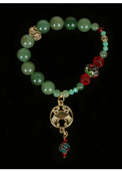 Bileklik Doğal Taşlı Yengeç Burcu Şans Bilekliği