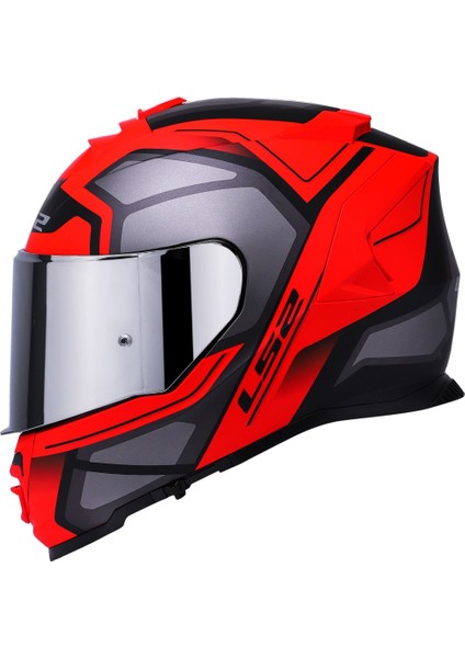 Storm Faster Mat Kırmızı-Tıtanıum Kask Gri Cam