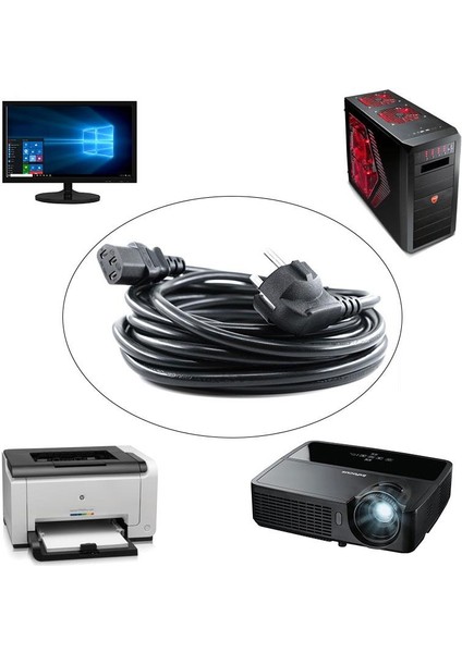 Power Kablo 3x1 C13 Bilgisayar Monitör Power Güç Kablosu 15M