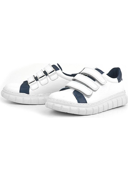 Hakiki Deri Beyaz Cırtlı Çocuk Günlük Spor Okul Ayakkabı fırsatları