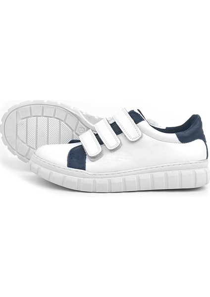 Hakiki Deri Beyaz Cırtlı Çocuk Günlük Spor Okul Ayakkabı indirimleri