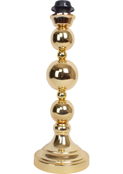 Ekru Kadife Kumaş Kaplı Gold Ayak Vintage Abajur AB0811