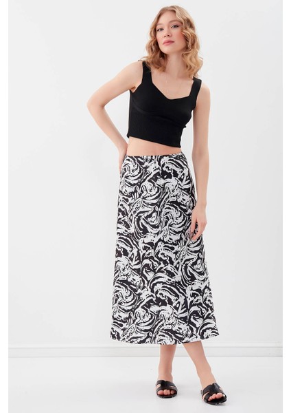Desenli Midi Boy Saten Etek modelleri