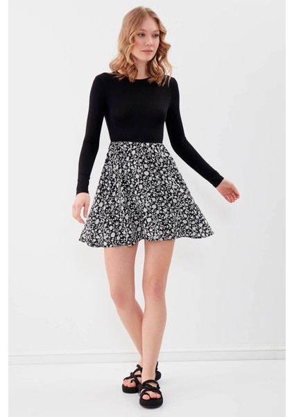 Eteği Desenli Mini Elbise modelleri