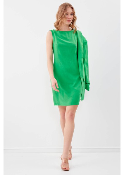 Sıfır Kol Viskon Keten Elbise fırsatları