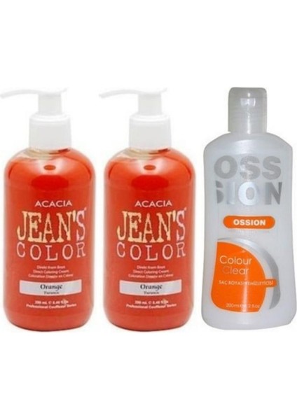 Jeans Color Saç Boyası Turuncu 250ml 2ad Ve Ossion Boya Temizleyici 200ml