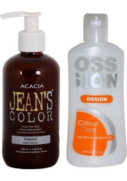 Jeans Color Saç Boyası Gün Batımı 250ml Ve Ossion Saç Boya Temizleyicisi 200ml