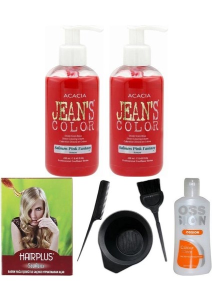 Saç Boyası Somon 250 Ml 2adet Saç Açıcı Boya Temizleyici Ve Fluweel Boya Seti 869900100949697