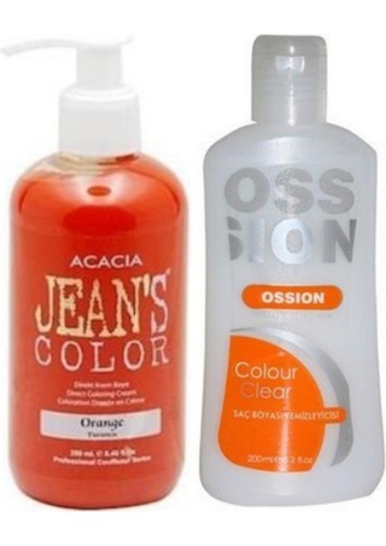Jeans Color Saç Boyası Turuncu 250 Ml Ve Ossion Saç Boya Temizleyicisi 200 Ml 869900100972425