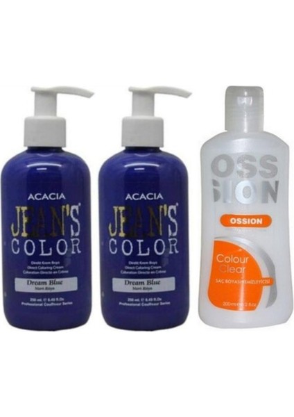 Saç Boyası Mavi Rüya 250ml 2ad Ve Ossion Boya Temizleyici 200ml
