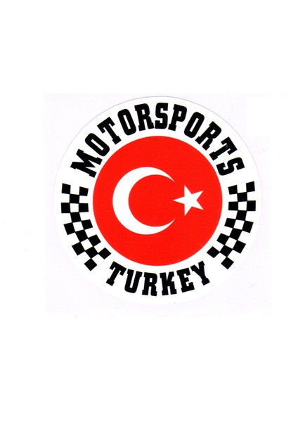 Türkiye Motor Sports Etiket Sticker Yuvarlak Sticker