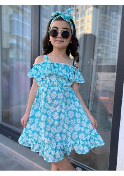 Mint Yeşili Kardeş Kombin Kız Çocuk Elbise & Bandana Kombin fırsatları