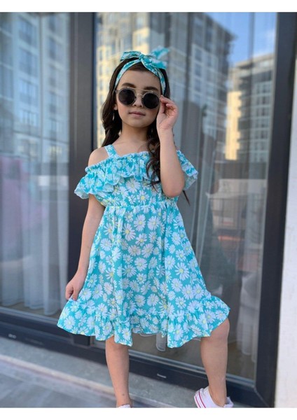 Mint Yeşili Kardeş Kombin Kız Çocuk Elbise & Bandana Kombin indirimleri