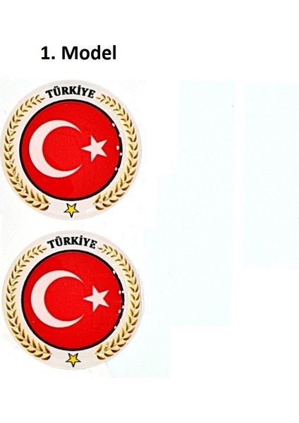 Plaka Damla Sticker Etiket Pulu Türkiye Ay Yıldız Suya Güneşe Dayanaklı