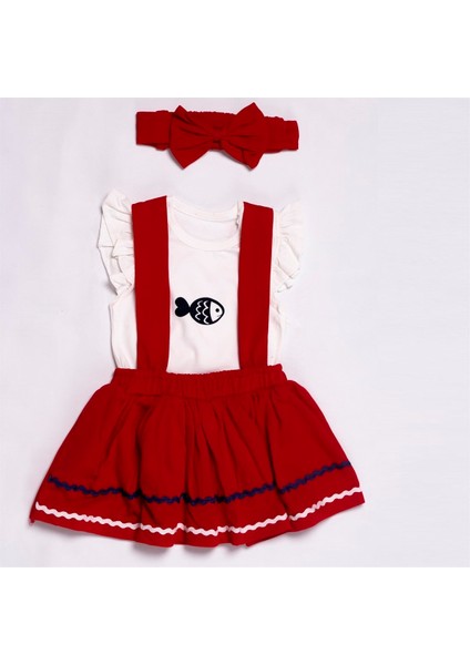 Marin Balık Baskılı Salopetli Kız Bebek Elbise fiyatları