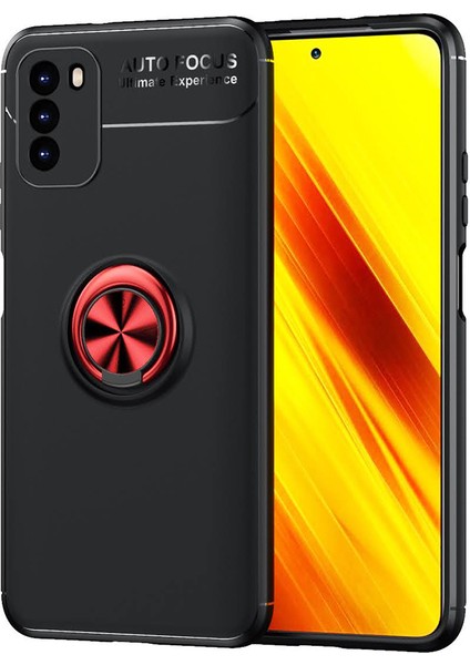 Xiaomi Redmi 9t Kılıf Yüzüklü Manyetik Ravel Silikon