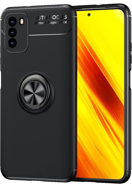 Xiaomi Redmi 9t Kılıf Yüzüklü Manyetik Ravel Silikon