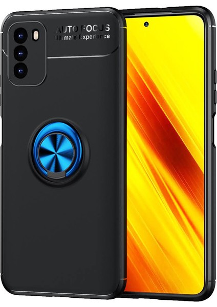 Xiaomi Redmi 9t Kılıf Yüzüklü Manyetik Ravel Silikon