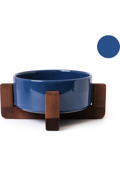 Stuff Boyun Destekleyici Seramik Mama ve Su Kabı Mavi