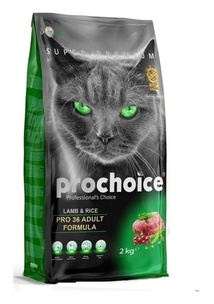 Pro 36 Kuzu ve Pirinçli Yetişkin Kedi Kuru Mama 2 kg