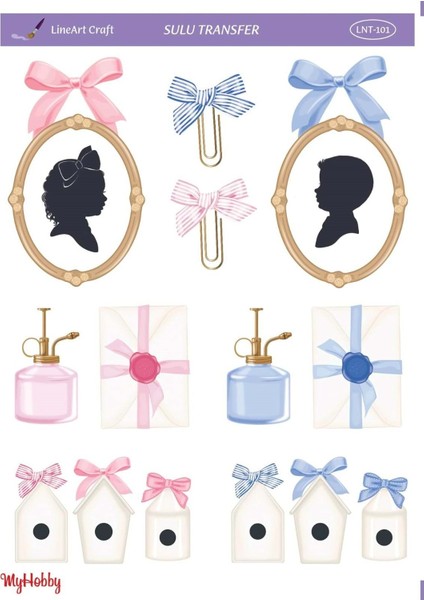 Kız, Erkek Çocuk Hediyelik Görsel Sulu Transfer LNT-101 25X35