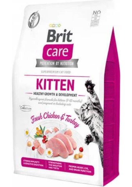 Britcare Hipoalerjenik Kitten Tahılsız Tavuk ve Hindili Yavru Kedi Maması 400 gr