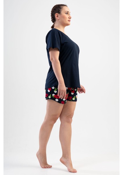 Kadın Büyük Beden Kısa Kol Şortlu Pijama Takım modelleri