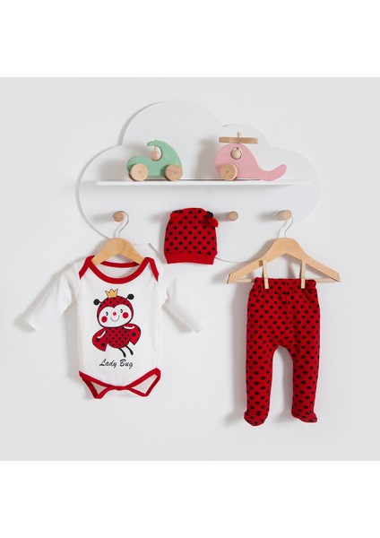 Lady Bug Badili Şapkalı Bebek Takım Renkli Karışık