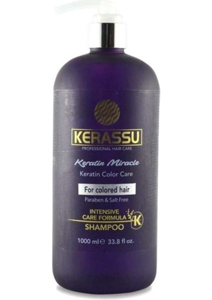 Keratin Miracle Boya Korumalı Saç Şampuanı 1000 ml Tuz Paraben Içermez