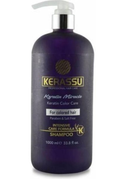 Keratin Miracle Boya Korumalı Saç Şampuanı 1000 ml Tuz Paraben Içermez