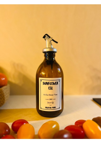 2'li Amber Cam 300 ml Yağdanlık, Zeytinyağı ve Ayçiçek Yağı Cam Yağdanlık