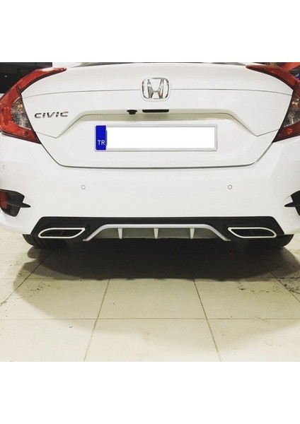 Honda civic fc5 uyumlu arka tampon difüzörü çift çıkış standart