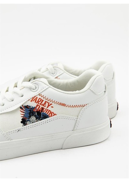023M100380 Orlando White/tekstil Deri Erkek Sneaker