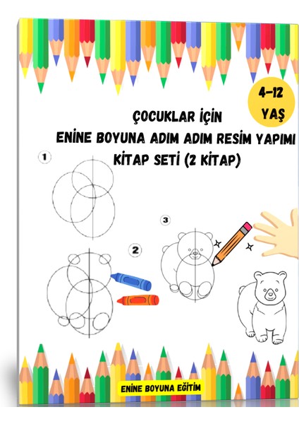 Çocuklar İçin Adım Adım Resim Yapımı Kitap Seti (2 Kitap)