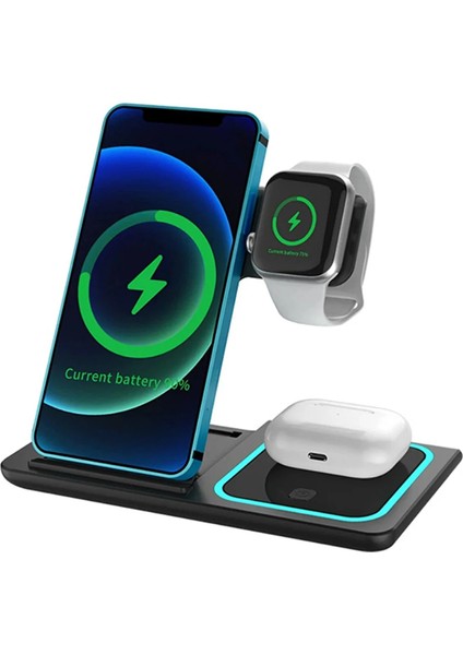 Iphone-Apple Watch-Airpods Için 3in1 Katlanabilir Kablosuz Şarj Standı - AL3652