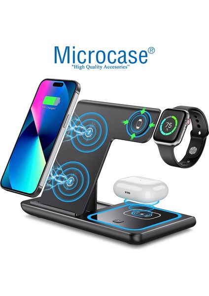 Iphone-Apple Watch-Airpods Için 3in1 Katlanabilir Kablosuz Şarj Standı - AL3652